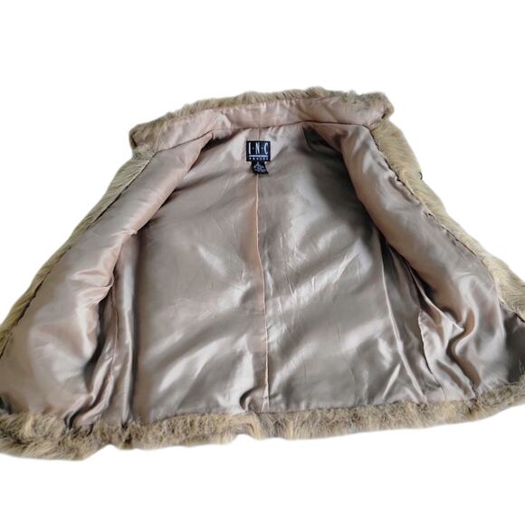 Inc Cozycore boho glam Faux Fur Vest Brown Small Petite Mob Wife Scandi Fluffy - Picture 5 of 12